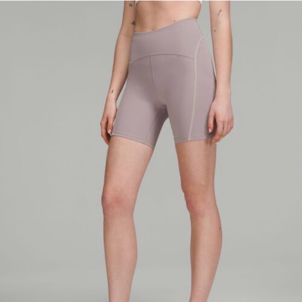 Lululemon Women's High-Waisted power through Gray Shorts size 6